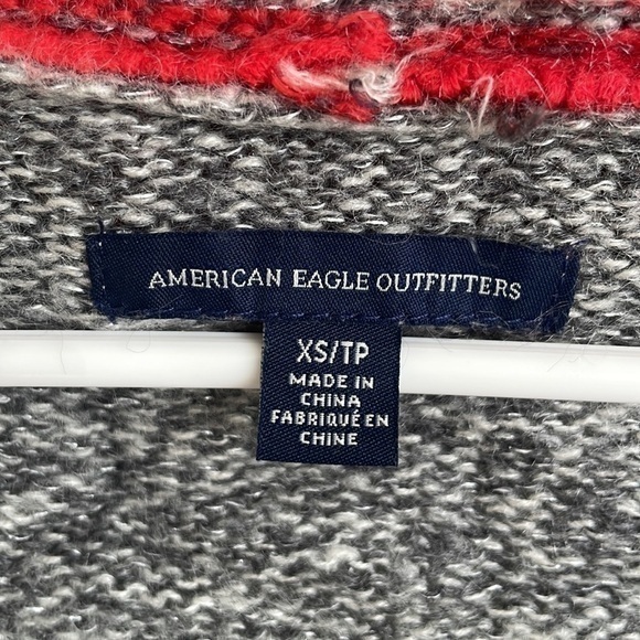 American‎ Eagle Outfitters Cardigan Sweater Open Front Aztec Print XS - Picture 2 of 9